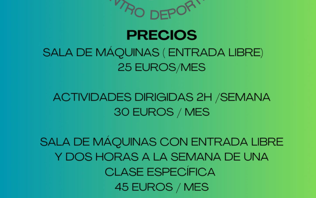 Centro Deportivo y Gimnasio: grupos, horarios y precios