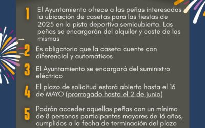 Abierto el plazo para solicitar casetas a las peñas ante las fiestas 2025
