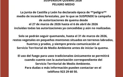 Declarada ÉPOCA DE PELIGRO MEDIO DE INCENDIOS forestales en Castilla y León, del 27 de marzo al 6 de abril